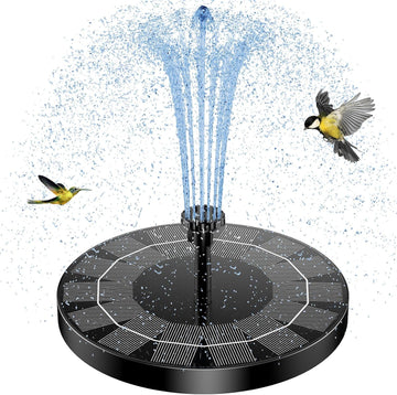 AISITIN Solarbrunnen für Draussen, 2,5W Solar Springbrunnen für Vogeltränke | Solar Springbrunnen für Außen mit 6 Fontänenstile, Solar Schwimmender Fontäne Pumpe mit 4 Stützstange für Garten, Vogel-Bad
